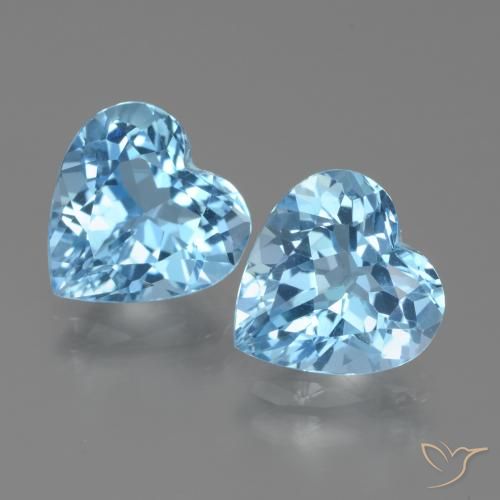 5.84ctw Natural Sky Blue Topaz, Heart, VVS