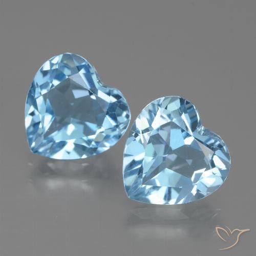 6.26ctw Natural Sky Blue Topaz, Heart, VVS