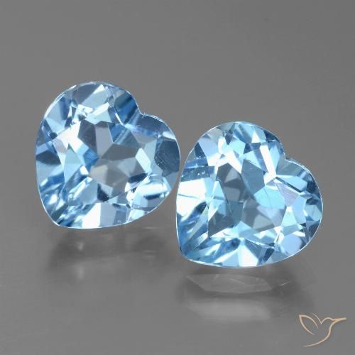 5.92ctw Natural Swiss Blue Topaz, Heart, VVS-VS