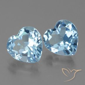 6.69 ctw Blue Topaz Stones, Natural Topaz in Heart Facet Shape for Sale