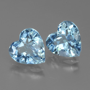 5.33 ctw Blue Topaz Stones, Natural Topaz in Heart Facet Shape for Sale