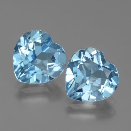 أزرق سماوى فاتح توباز حجر كريم - 2.9ct وجه قلب (ID: 439057)