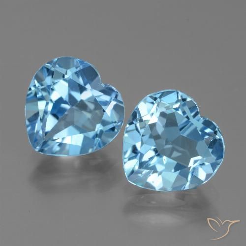 5.94ctw Natural Sky Blue Topaz, Heart, VVS