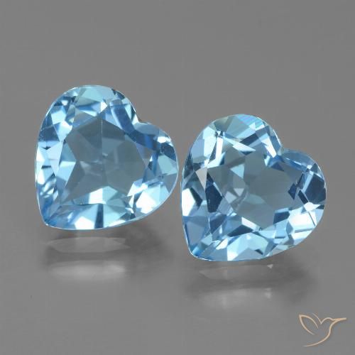 5.54ctw Natural Sky Blue Topaz, Heart, VVS