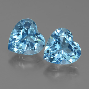Лондон-Блю Топаз Камень - 3ct Фасетная огранка формы Сердце (ID: 439062)