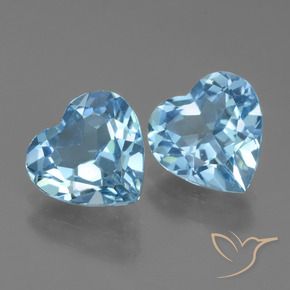 5.21 ctw Blue Topaz Stones, Natural Topaz in Heart Facet Shape for Sale