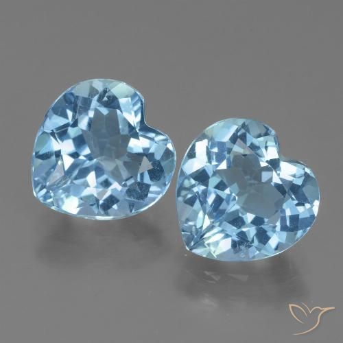 5.96ctw Natural Sky Blue Topaz, Heart, VVS