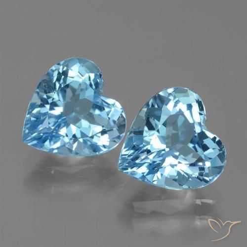 6.04ctw Natural Sky Blue Topaz, Heart, VVS