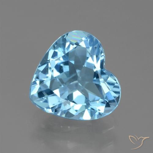 2.47ct Natural Sky Blue Topaz, Heart, VVS