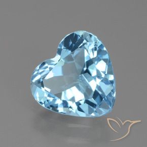 2.47 ct Blue Topaz Stone, Natural Topaz in Heart Facet Shape for Sale