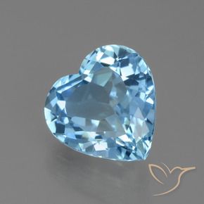 2.73 ct Blue Topaz Stone, Natural Topaz in Heart Facet Shape for Sale
