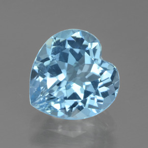 Светло-синий Топаз Камень - 3.2ct Фасетная огранка формы Сердце (ID: 439139)