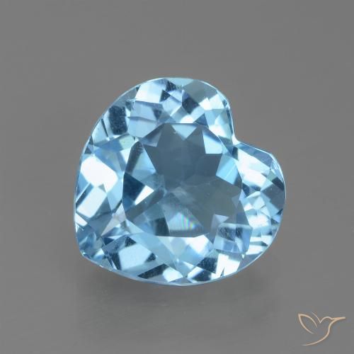 2.76ct Natural Sky Blue Topaz, Heart, VVS