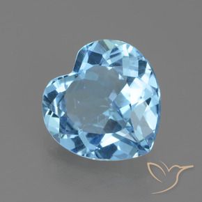2.76 ct Blue Topaz Stone, Natural Topaz in Heart Facet Shape for Sale