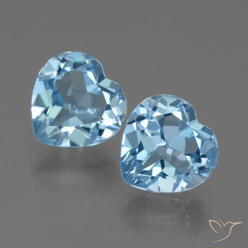 5.83ctw Natural Sky Blue Topaz, Heart, VVS