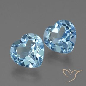 5.83 ctw Blue Topaz Stones, Natural Topaz in Heart Facet Shape for Sale