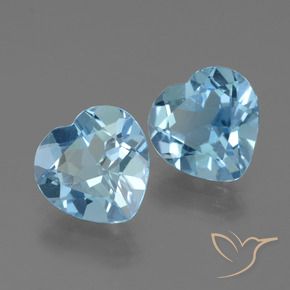 5.48 ctw Blue Topaz Stones, Natural Topaz in Heart Facet Shape for Sale