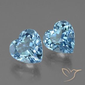 6.13 ctw Blue Topaz Stones, Natural Topaz in Heart Facet Shape for Sale