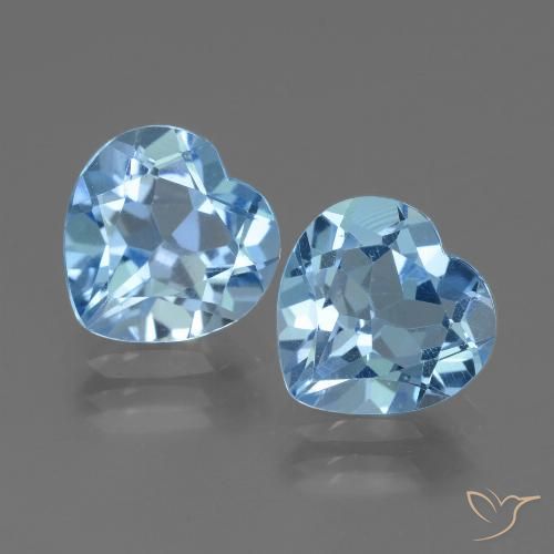 5.44ctw Natural Sky Blue Topaz, Heart, VVS