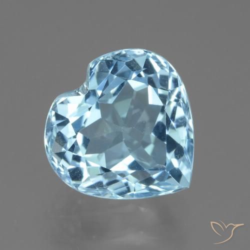 3.23ct Natural Swiss Blue Topaz, Heart, VVS