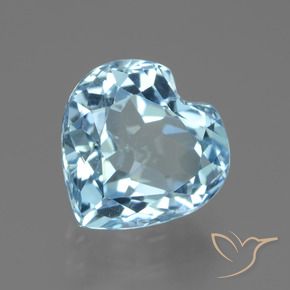 3.23 ct Blue Topaz Stone, Natural Topaz in Heart Facet Shape for Sale