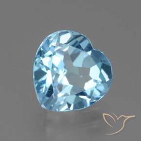 3.02 ct Blue Topaz Stone, Natural Topaz in Heart Facet Shape for Sale