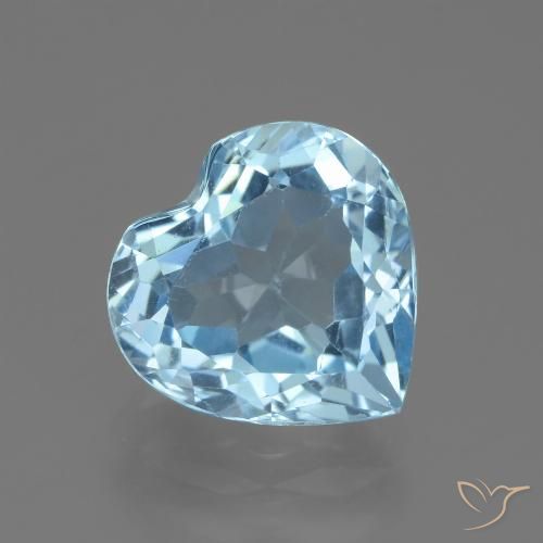 2.83ct Natural Sky Blue Topaz, Heart, VVS