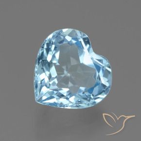 2.83 ct Blue Topaz Stone, Natural Topaz in Heart Facet Shape for Sale