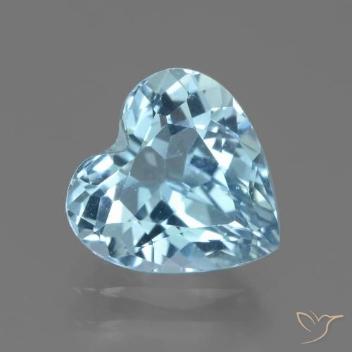 2.87ct Natural Sky Blue Topaz, Heart, VVS