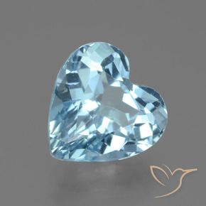 2.87 ct Blue Topaz Stone, Natural Topaz in Heart Facet Shape for Sale