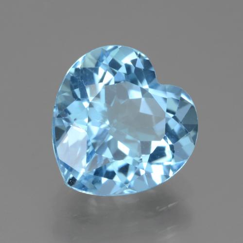 3.14 ct Blue Topaz Stone, Natural Topaz in Heart Facet Shape for Sale