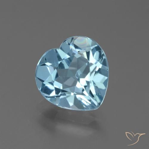 2.88ct Natural Sky Blue Topaz, Heart, VVS