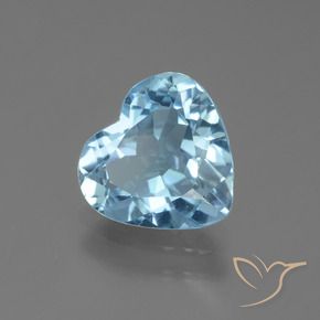 2.63 ct Blue Topaz Stone, Natural Topaz in Heart Facet Shape for Sale