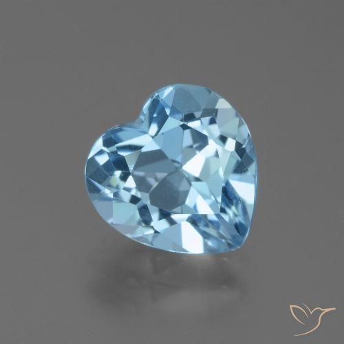 2.86ct Natural Sky Blue Topaz, Heart, VVS