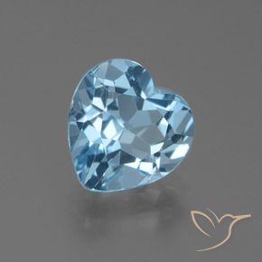 2.86 ct Blue Topaz Stone, Natural Topaz in Heart Facet Shape for Sale