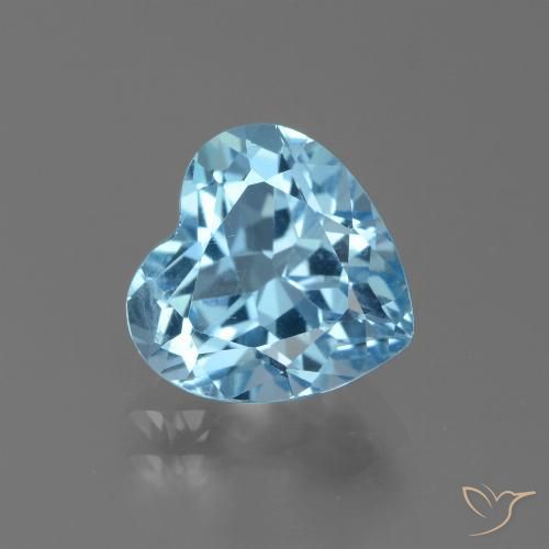 Deep Maya Blue Topas Edelstein - 3.2ct Herz facettiert (ID: 439334)