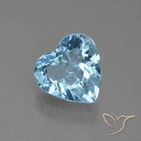 2.56 ct Blue Topaz Stone, Natural Topaz in Heart Facet Shape for Sale