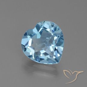 2.74 ct Blue Topaz Stone, Natural Topaz in Heart Facet Shape for Sale