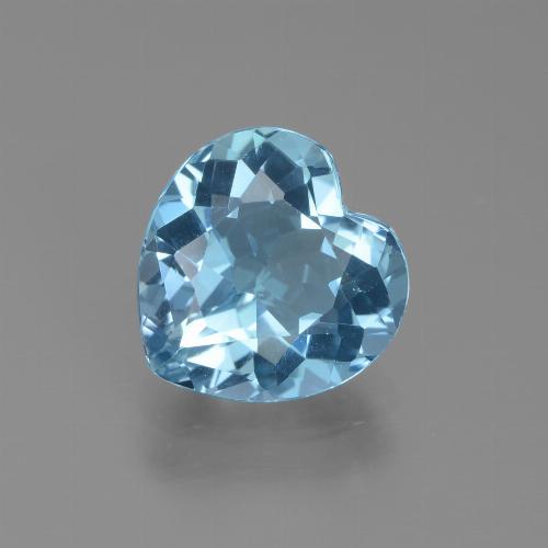 Swiss Blue Topaz Gem - 3ct Heart Facet (ID: 439337)