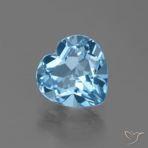 3.07ct Natural Sky Blue Topaz, Heart, VVS