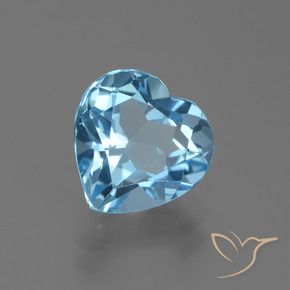 3.07 ct Blue Topaz Stone, Natural Topaz in Heart Facet Shape for Sale