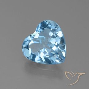 2.73 ct Blue Topaz Stone, Natural Topaz in Heart Facet Shape for Sale