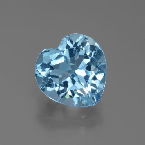 Swiss Blue Topas Edelstein - 3.2ct Herz facettiert (ID: 439342)