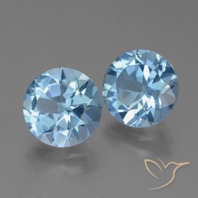 6.33 ctw Blue Topaz Stones, Natural Topaz in Round Facet Shape for Sale