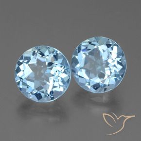 6.72 ctw Blue Topaz Stones, Natural Topaz in Round Facet Shape for Sale