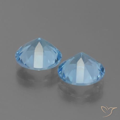 Topaz Gemstones in 9 mm (calibrated) Size for Sale, Topaz Stones in Swiss Blue Color