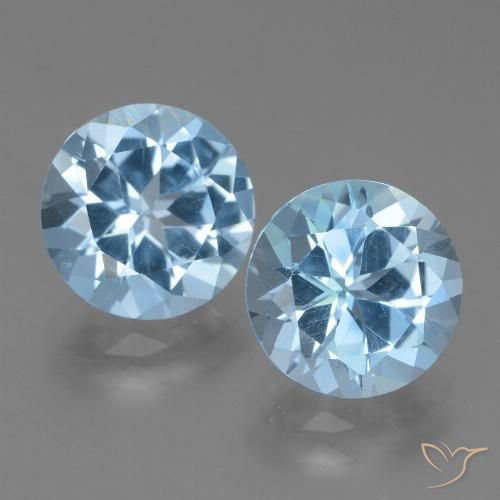6.47ctw Natural Sky Blue Topaz, Round, VVS-VS