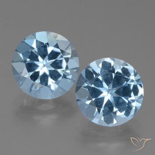 6.32 ct Swiss Blue Topaz, 9.1 mm Round Cut From Brazil, Photo A