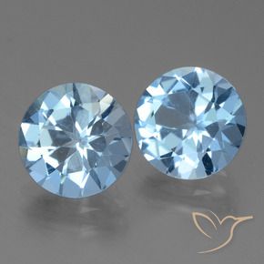 6.32 ctw Blue Topaz Stones, Natural Topaz in Round Facet Shape for Sale