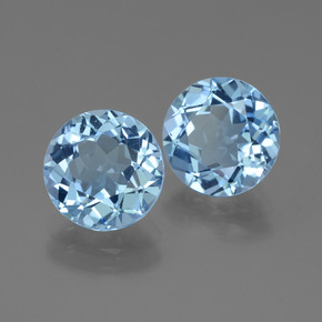 6.75 ctw Blue Topaz Stones, Natural Topaz in Round Facet Shape for Sale